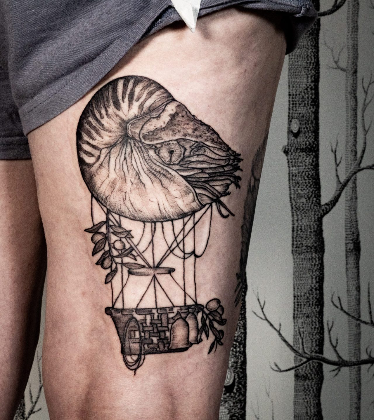 angelehnt an Jules Vernes Nautilus - ein Heißluftballon mit einem Nautilus als Ballon