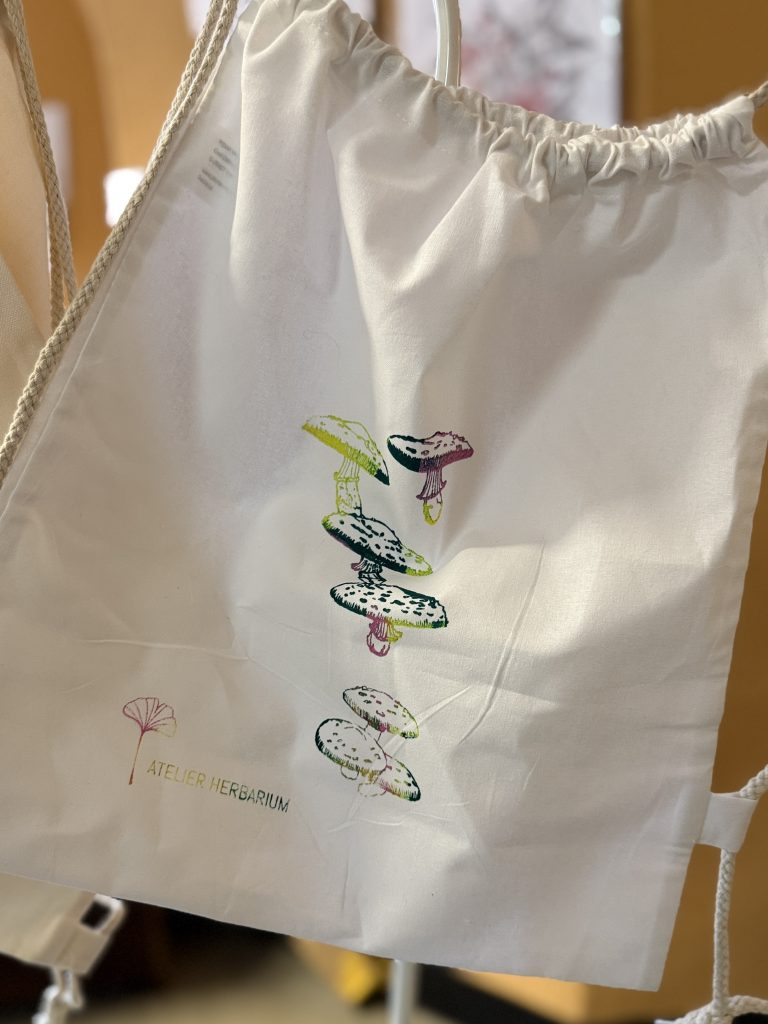 individueller Kunst-Shop und Geschenkideen in Köln: Turnbeutel "bunte Pilze"